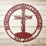 Cross Tree Metal Wall Art