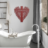 Cross with Wings Memorial Metal Sign