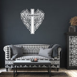 Cross with Wings Memorial Metal Sign