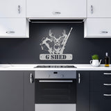 Crossbow Rifle Deer Hunting Metal Sign