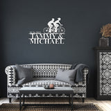 Cycling Couple Metal Wall Art