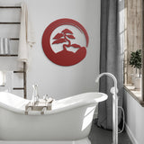 Enso Circle with Bonsai Tree Metal Wall Art