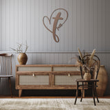 Faith Cross Heart Metal Wall Art