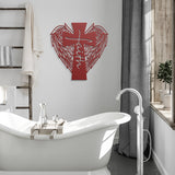 Faith Cross with Wings Metal Wall Art