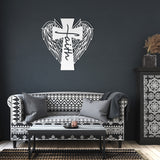Faith Cross with Wings Metal Wall Art