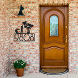 Female Surfer House Number Metal Sign