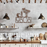 Female Surfer House Number Metal Sign