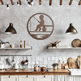 Fishing Boy Metal Wall Art
