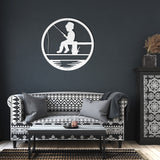 Fishing Boy Metal Wall Art