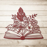 Floral Book Metal Wall Art