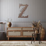 Floral Letter Metal Wall Art