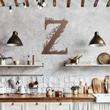 Floral Letter Metal Wall Art