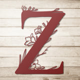 Floral Letter Metal Wall Art