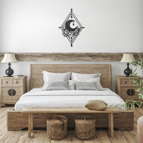 Floral Moon Metal Wall Art