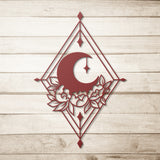 Floral Moon Metal Wall Art