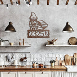 Gnome with Books Address Metal Sign