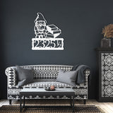 Gnome with Books Address Metal Sign