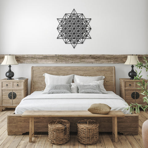 Grid of Life Sacred Geometry Metal Wall Art
