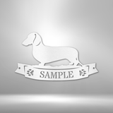 Dachshund Banner Monogram - Steel Sign