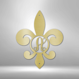 Fleur De Lis Initial - Steel Sign