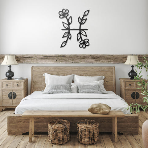 Pisces Floral Metal Wall Art