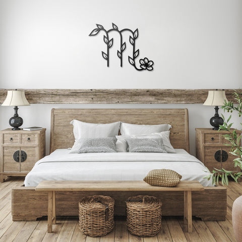 Scorpio Floral Metal Wall Art