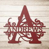 Split Letter Monogram Metal Wall Art