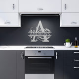 Split Letter Monogram Metal Wall Art