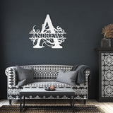Split Letter Monogram Metal Wall Art