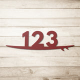 Surfboard House Number Metal Sign