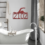 Swimmer House Number Metal Sign