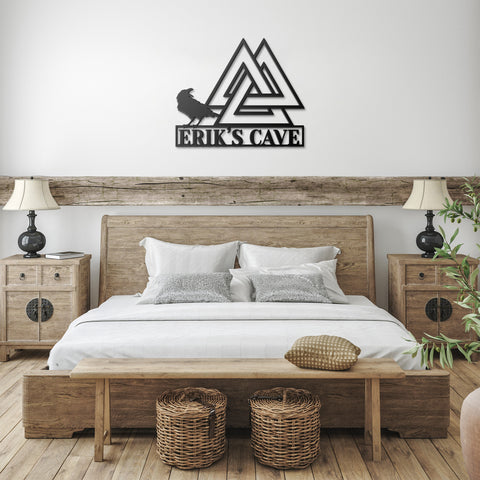 Valknut Raven Metal Art