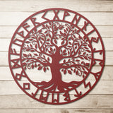 Viking Runes with Tree of Life Metal Art