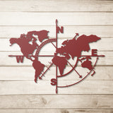 World Map Metal Wall Art