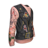 Funny Hairy Leather Jacket PRINTED Sweatshirt