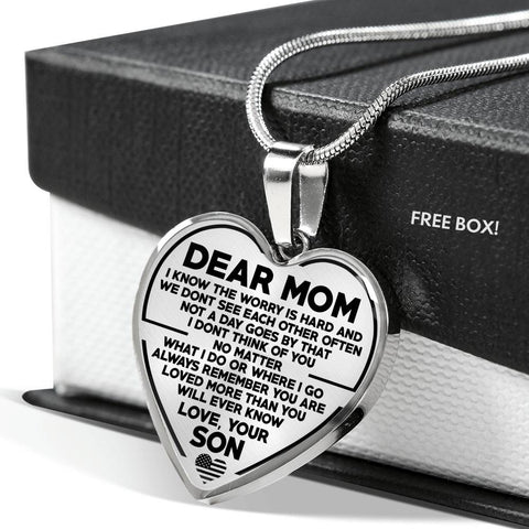 Dear Mom The Worry is Hard Luxury Necklace for Pipeline Mothers