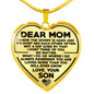 Dear Mom The Worry is Hard Luxury Necklace for Pipeline Mothers