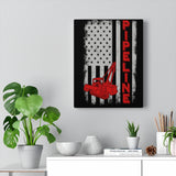 Pipeline US Flag Vertical Canvas