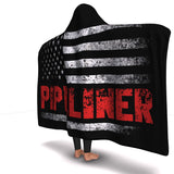 Pipeliner US Flag Hooded Blanket