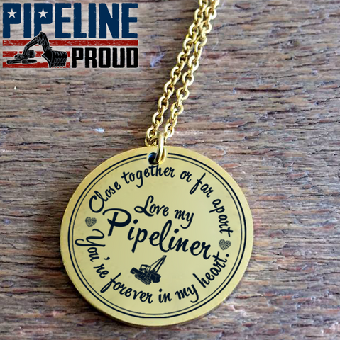 Love My Pipeliner 18K Gold Plated/Stainless Steel Necklace