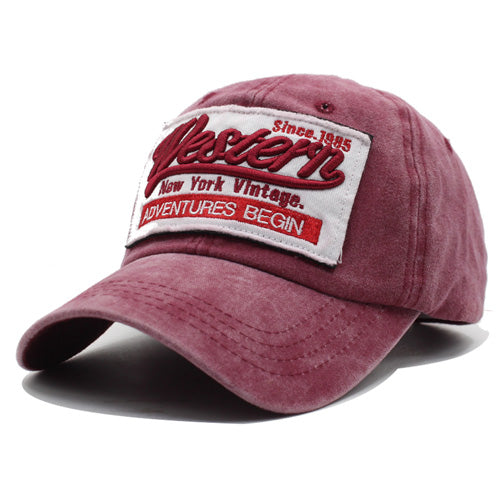 NEW YORK HAT&CAP CO made in USA ビンテージ Vintage New-York-Embroidered Distressed-Cotton Unstructured