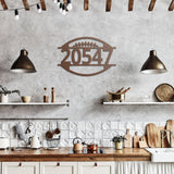 American Football House Number Metal Sign