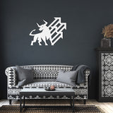 Bull with Up Trend Arrows Metal Wall Art
