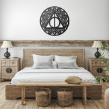 Deathly Hallows with Round Mandala Metal Wall Art