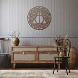 Deathly Hallows with Wand Mandala Circle Metal Wall Art
