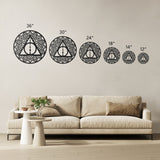 Deathly Hallows with Wand Mandala Circle Metal Wall Art