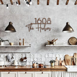 Family Name with House Number Metal Sign