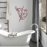 Geometric Bull vs Bear Metal Wall Art
