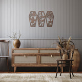 Halloween 3 Panel Scary Coffins Metal Wall Art