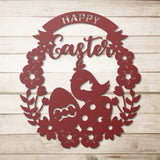 Happy Easter Metal Wreath Door Hanger